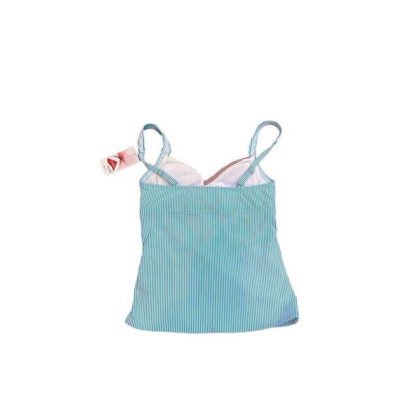 NWT lands end striped criss cross front multi color athletic/ swim top size 4 - Picture 2 of 6